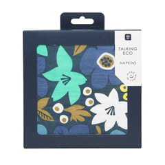 Blue Floral Paper Napkins - 20 Pack | Party Napkins |