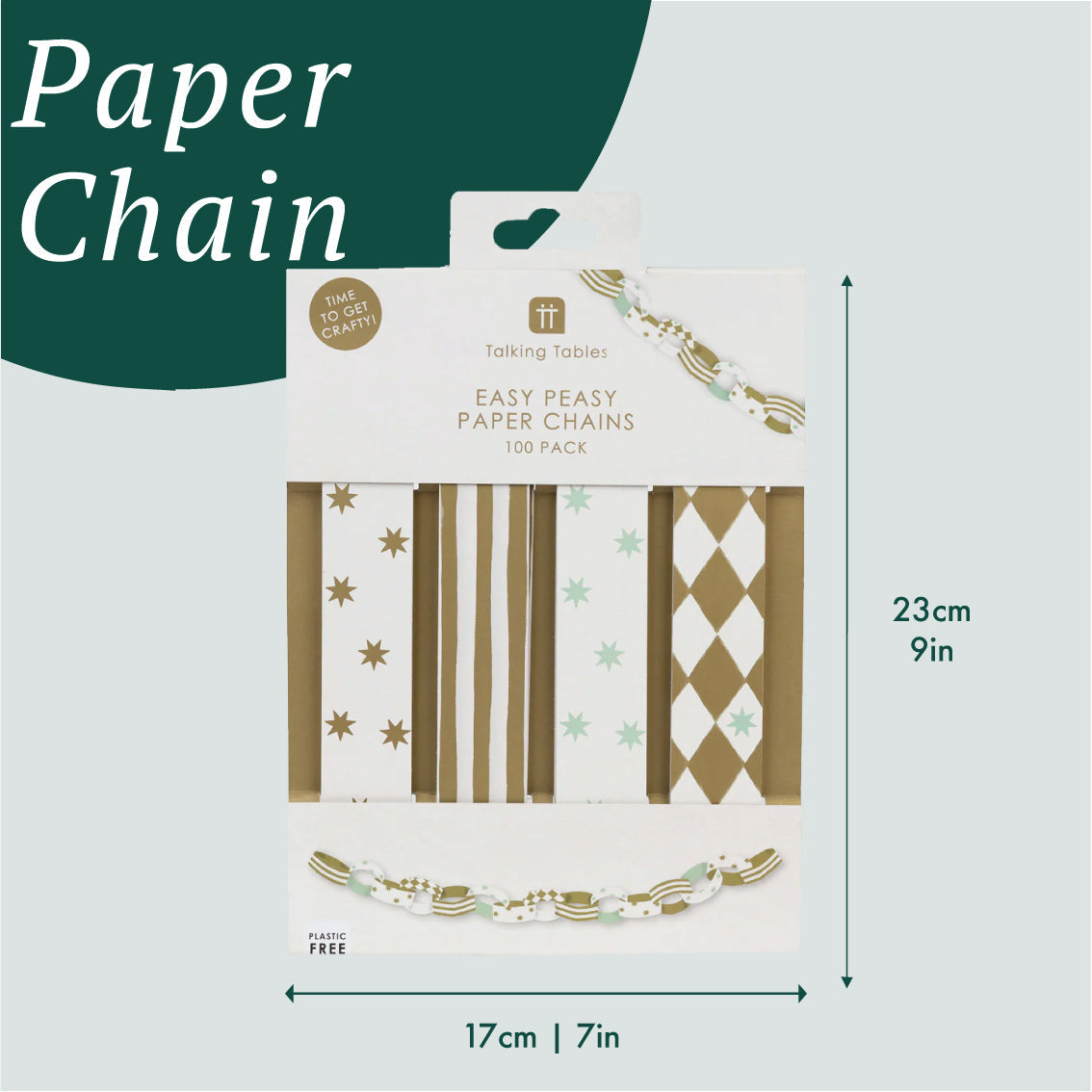 Gilded Paper Chains -  100 Pack | Christmas Craft |