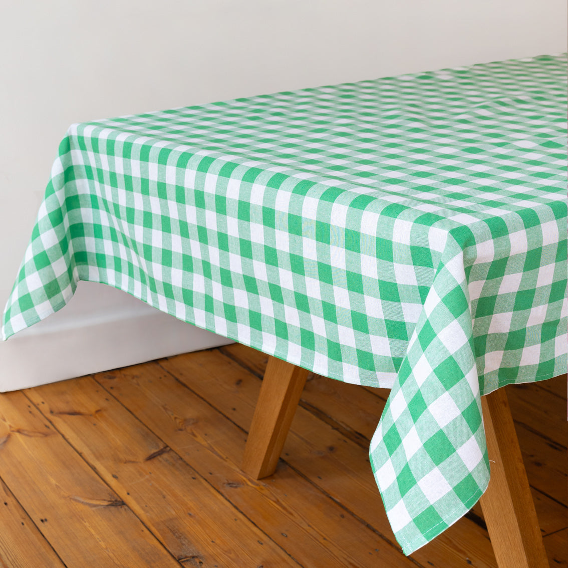 Green Gingham Tablecloth | Summer Decor |