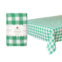 Green Gingham Tablecloth | Summer Decor |