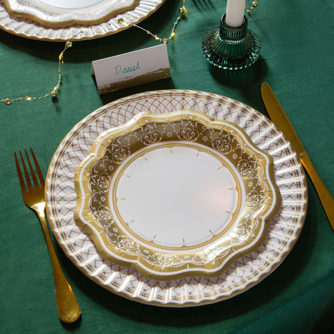 Gold Medium Paper Plates - 24 Pack