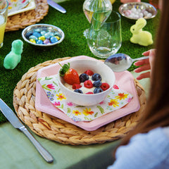 Large Hexagonal Pastel Paper Plates - 8 Pack | Birthday Party|