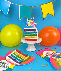 Birthday Brights Rainbow Shaped Plates - 10 Pack | Kids Birthday Party |