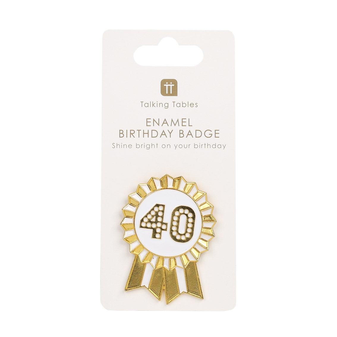 Gold Enamel Milestone Birthday Pin Badges
