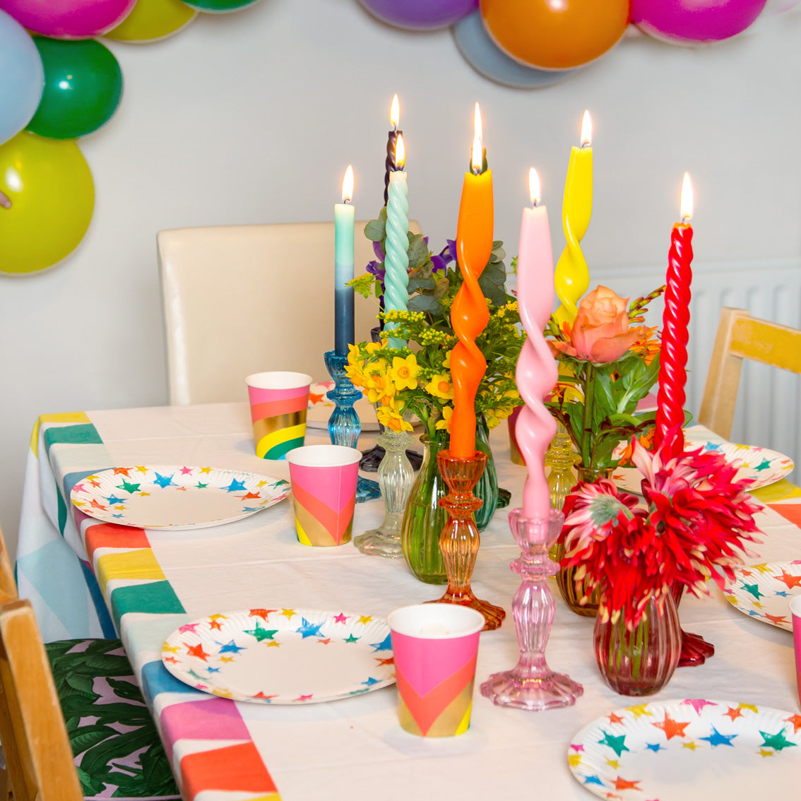 Birthday Brights Rainbow Star Plates - 12 Pack | Kids Birthday Party |