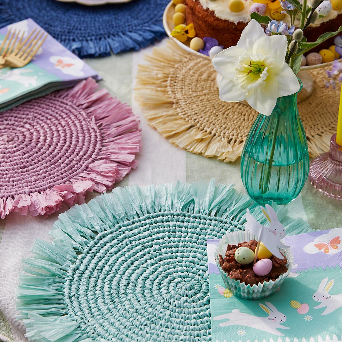 Meadow Sage Raffia Placemat - 2 Pack