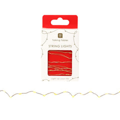 Gold LED String Lights - 3m - Red - Display