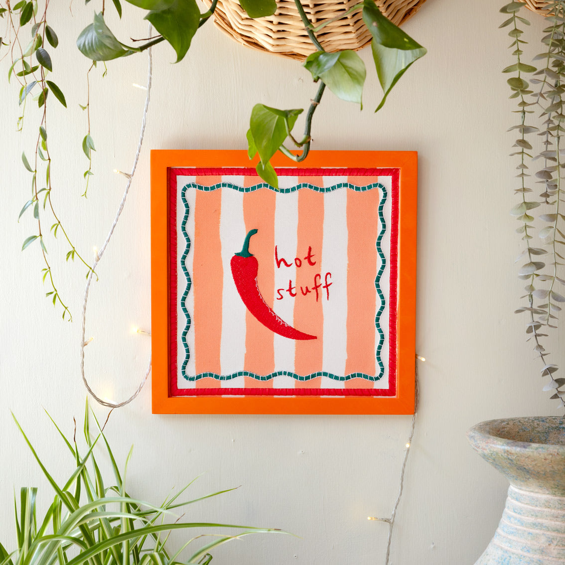 Chilli Fabric Framed Sign