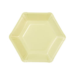 Large Hexagonal Pastel Paper Plates - 8 Pack | Birthday Party|