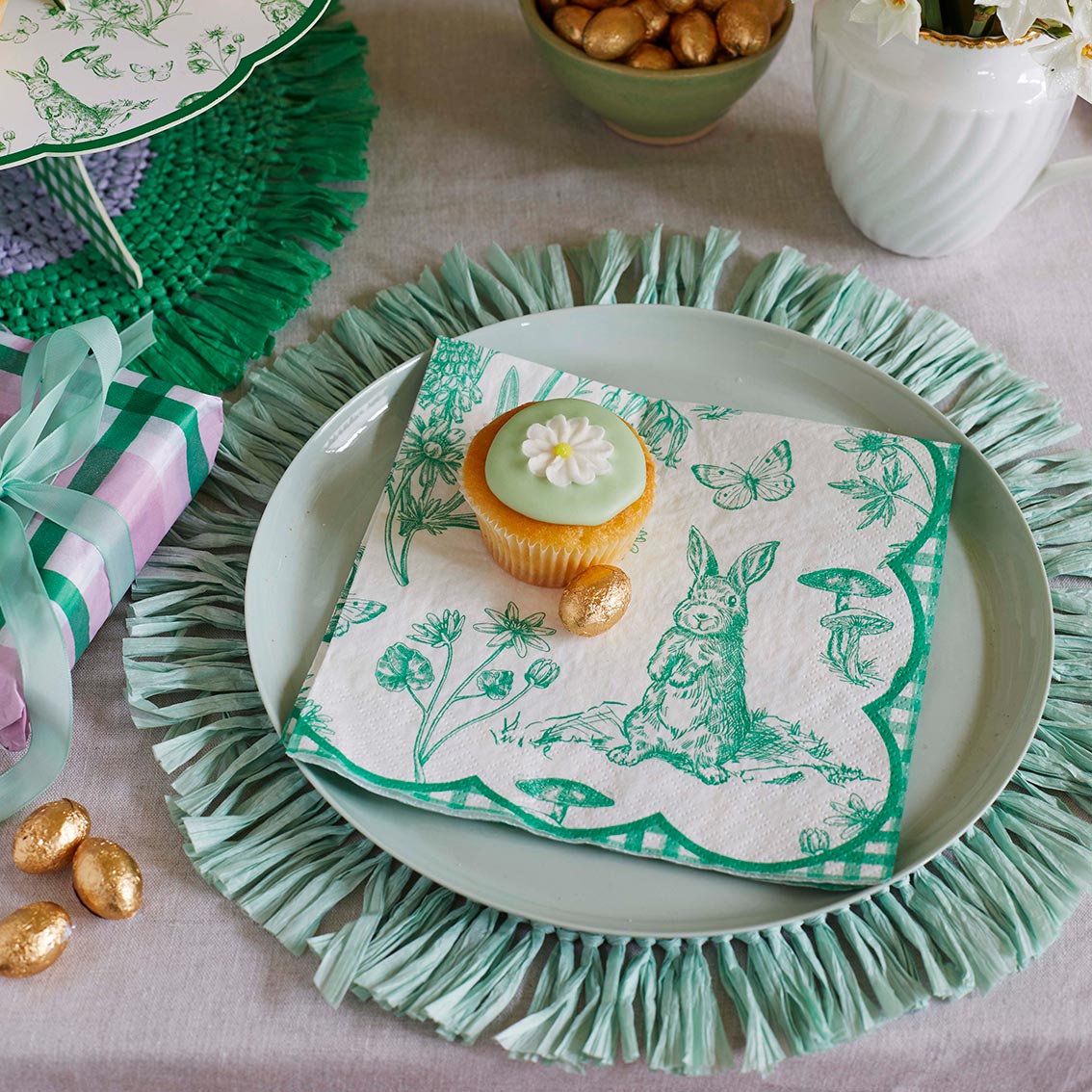 Meadow Sage Raffia Placemat - 2 Pack