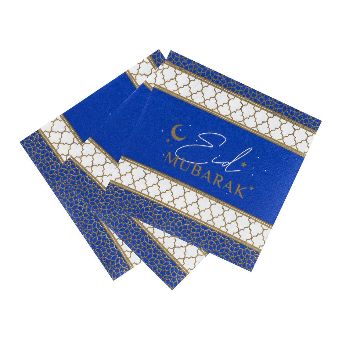 Navy & Gold Eid Paper Napkins - 20 Pack | Party Napkins |