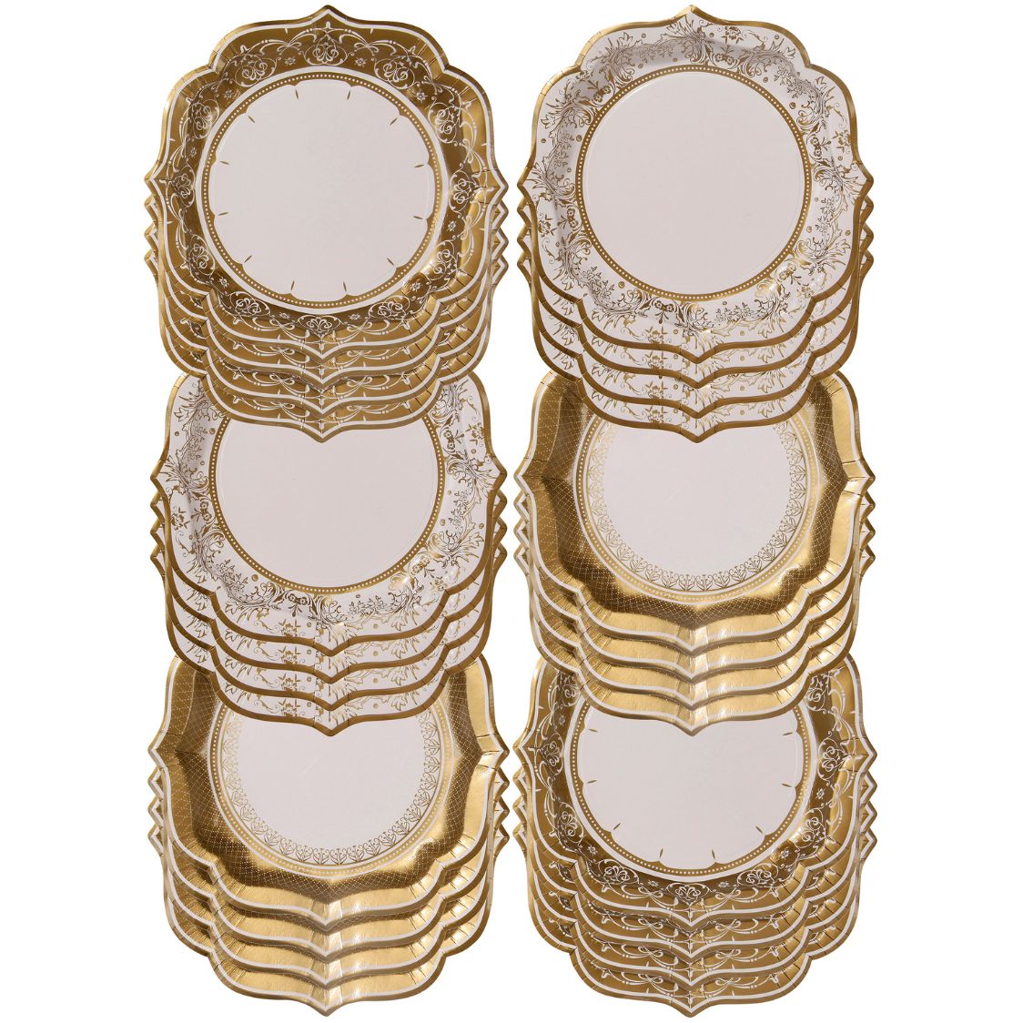 Gold Medium Paper Plates - 24 Pack