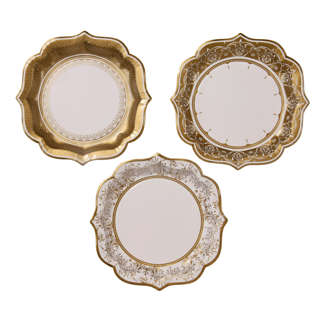 Gold Medium Paper Plates - 24 Pack
