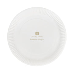 Gold & White Paper Plates - 10 Pack | Party Napkins |