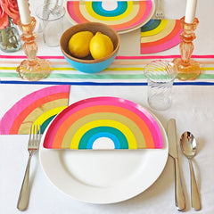 Birthday Brights Rainbow Shaped Plates - 10 Pack | Kids Birthday Party |