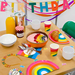 Birthday Brights Rainbow Shaped Plates - 10 Pack | Kids Birthday Party |