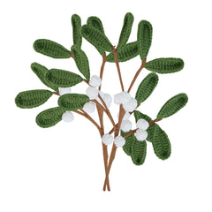 Handmade Mistletoe Christmas Crochet Sprigs Bundle | Seasonal Decor |