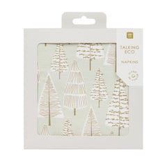 Gold Christmas Tree Paper Napkins - 20 Pack | Christmas Napkins |