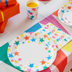 Birthday Brights Rainbow Star Plates - 12 Pack | Kids Birthday Party |