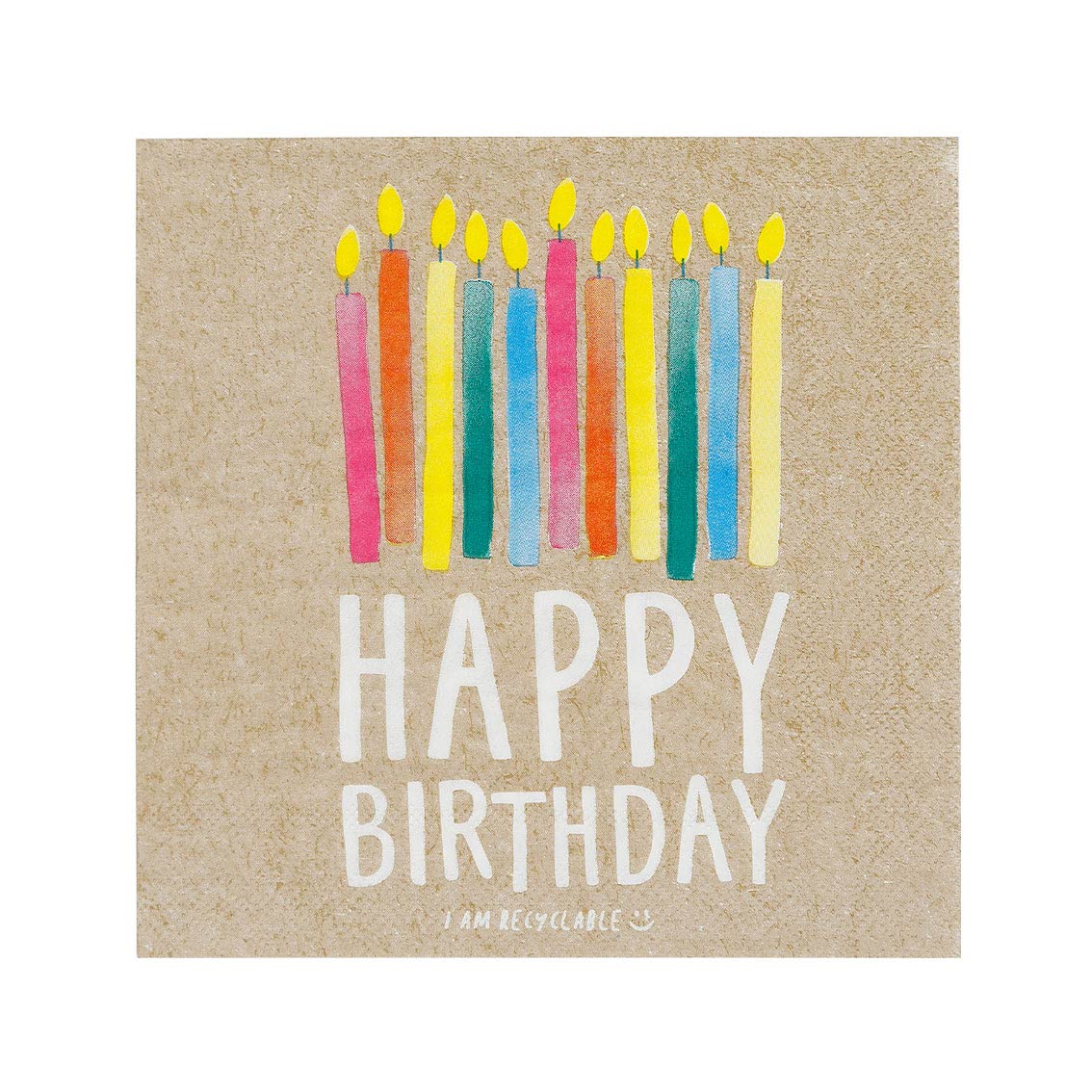 Happy Birthday Candles Paper Napkins - 20 Pack | Birthday Napkins |