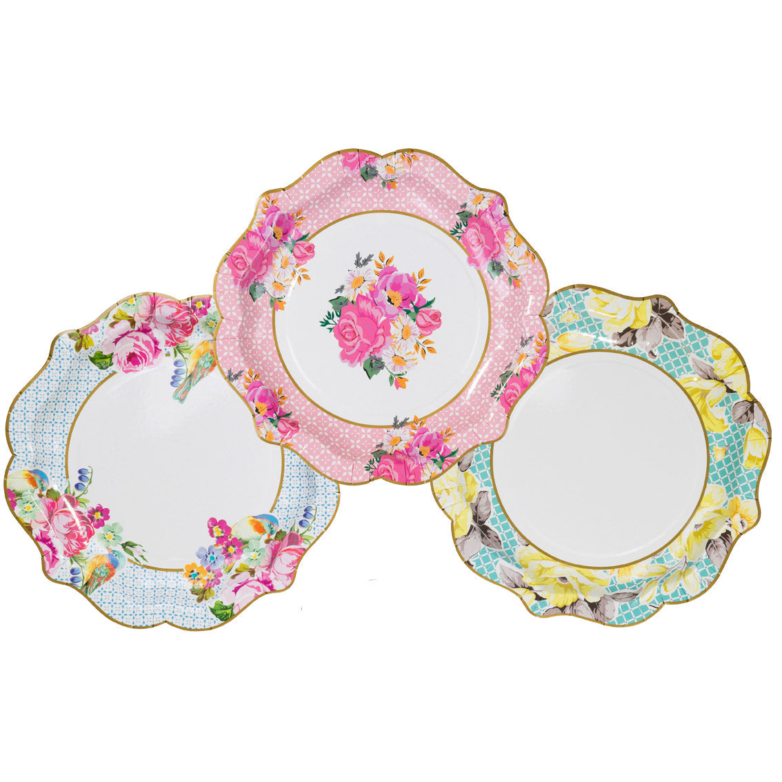Floral Paper Plates - 24 Pack | Tea Party Decor |