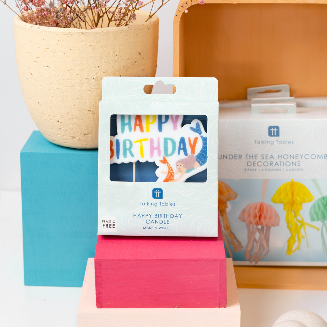 Mermaid 'Happy Birthday' Candle